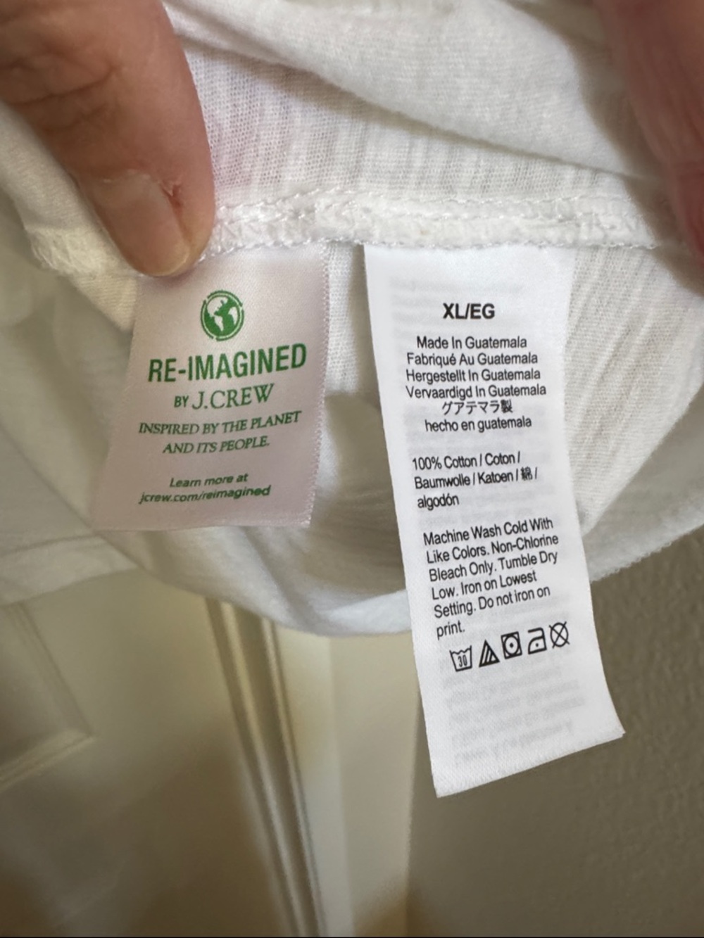 J. Crew White Tee with Green Tennis Graphic and Trim - Picture 4 of 5